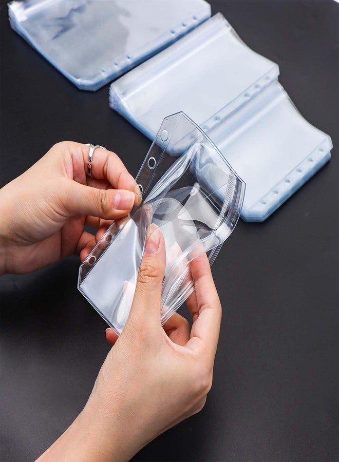Mogoostry A7 Ziplock Pockets 12pcs Clear PVC Flat Sealing Zipper Pouches with Side Open Zipperless Pocket Storage Bag - Image 4