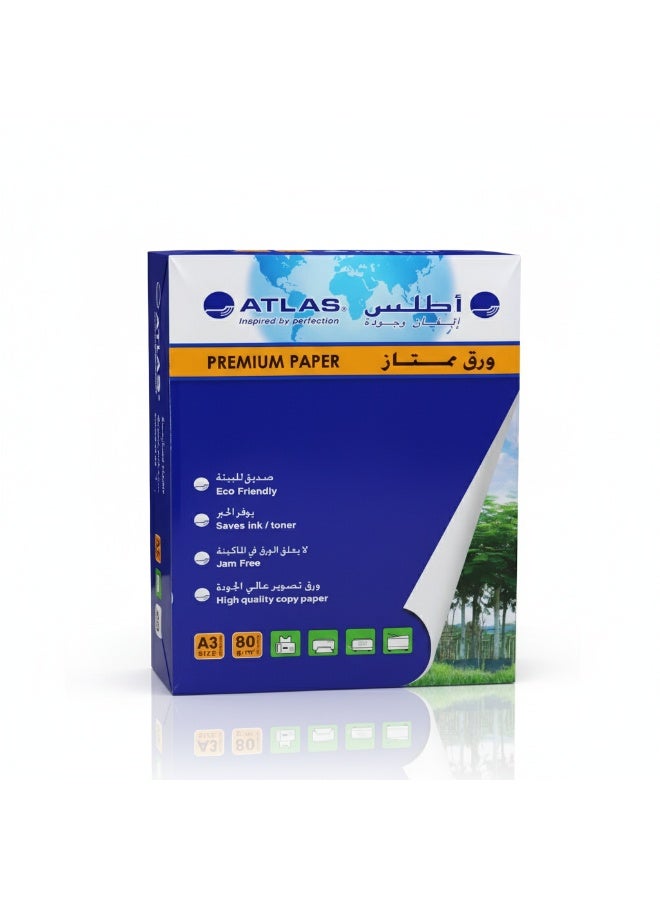 ATLAS Printer Paper A3, 500 Sheets, 80 gsm