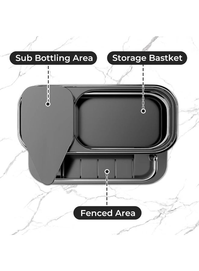 Trina Trina 3-in-1 Sponge Soap Dispenser for Kitchen Sink | Stainless Steel Kitchen Organizer with Brush Holder, Soap Dispenser, and Drying Rack - Image 2