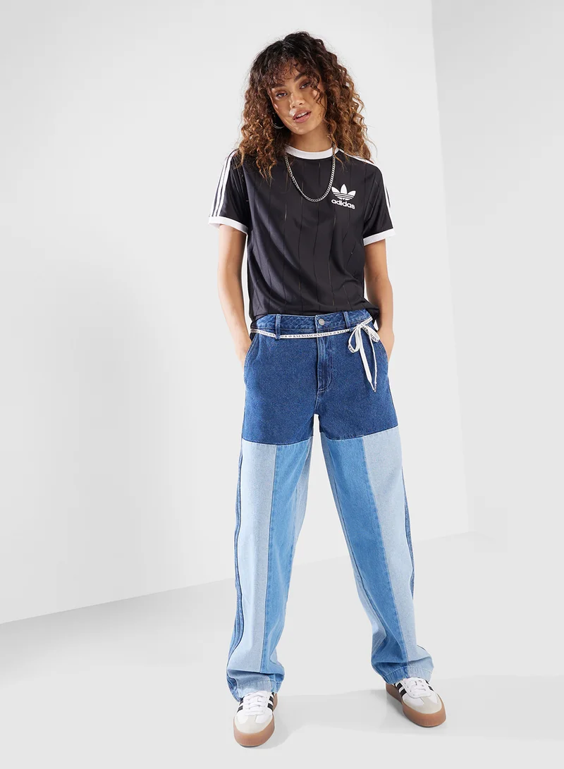 اديداس اوريجينالز Adicolor 3 Stripe Pinstripe T-Shirt