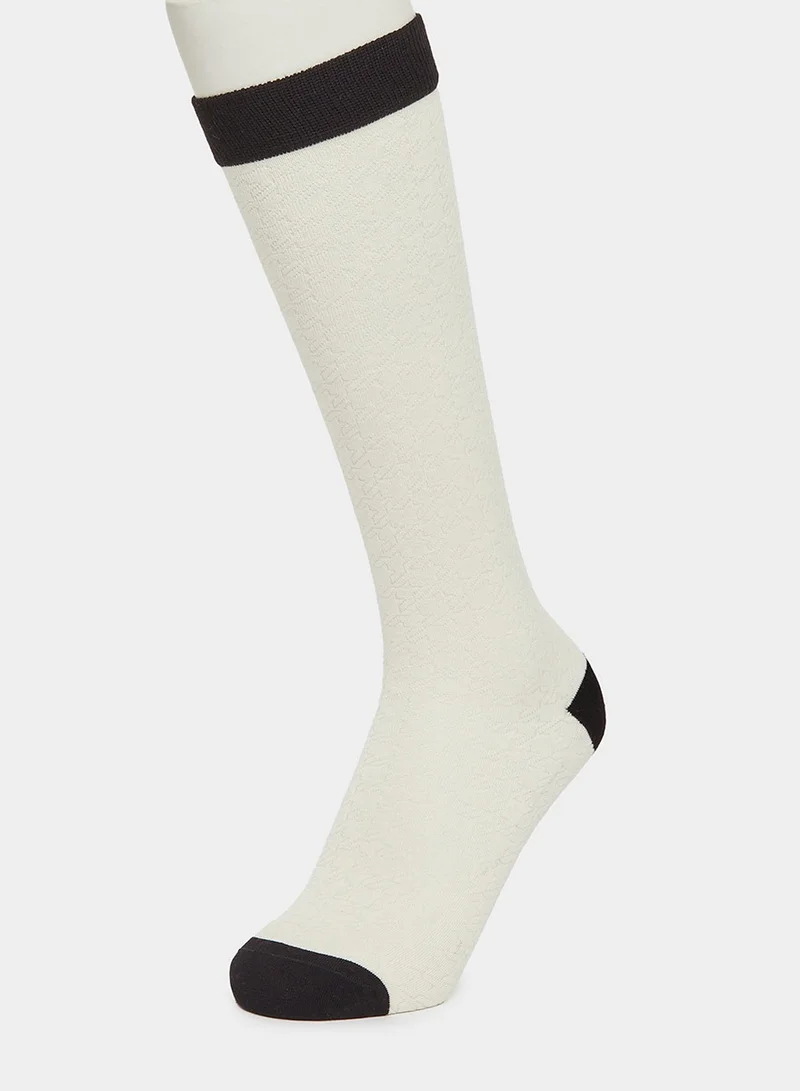 Styli Styli Textured Color Block Calf Length Socks