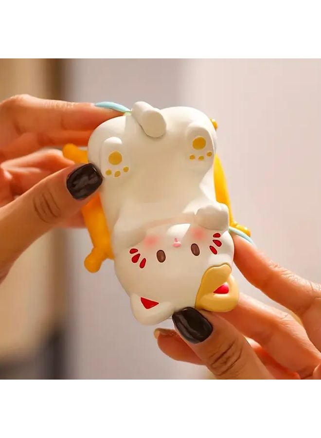 Cute Kitten Phone Stand With Floral Design ABS Resin Desk Holder For Glasses - Image 4