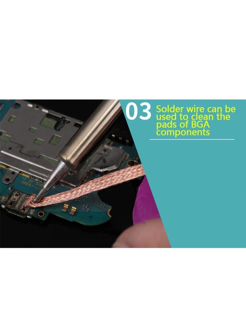 Solder Wick Braid Desoldering Wick Braid Remover Tool Solder Sucker 1 piece No Clean soldering Wick Wire Roll and Disassemble Electrical Components