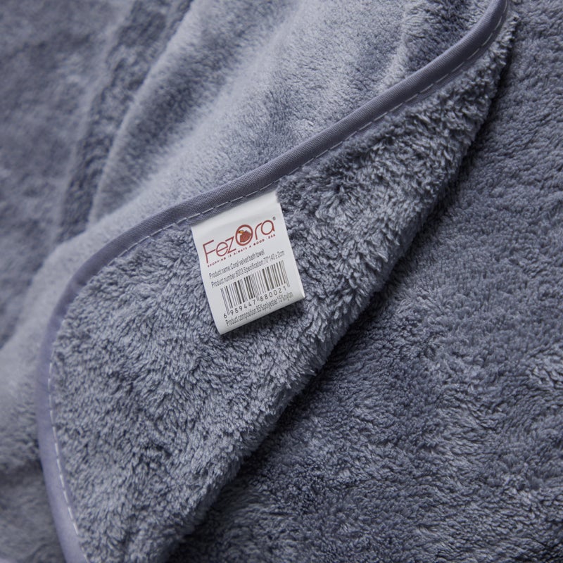 Fezora® Microfiber Towels for Bath | Towels for Bath Large Size | Bath Towel- Super & Absorbent with Hook Quick Dry | 500 GSM | 1 Piece Bath Towel for Men/Women 70 cms x 140 cms (Grey) - Image 5
