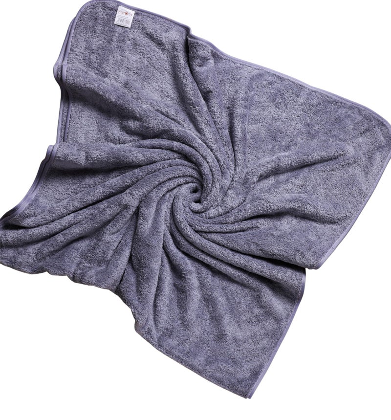 Fezora® Microfiber Towels for Bath | Towels for Bath Large Size | Bath Towel- Super & Absorbent with Hook Quick Dry | 500 GSM | 1 Piece Bath Towel for Men/Women 70 cms x 140 cms (Grey) - Image 1