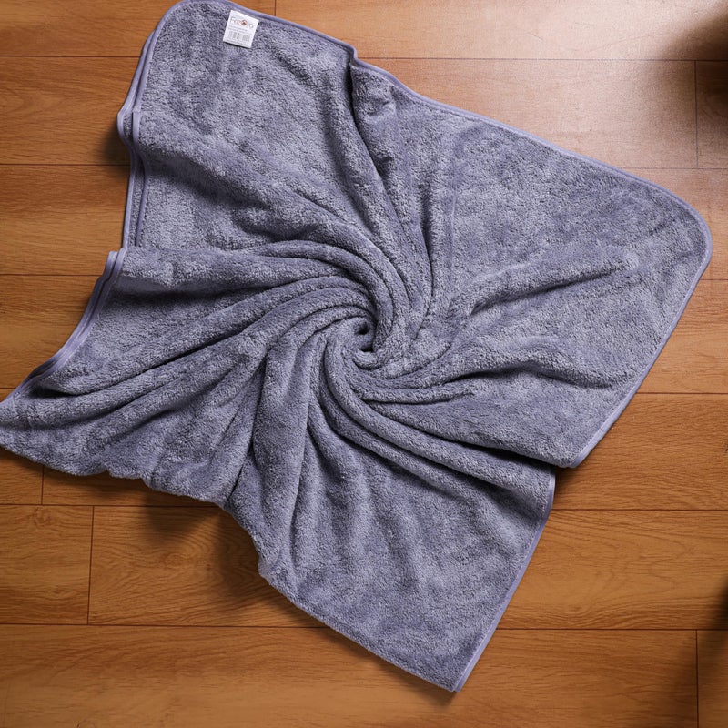 Fezora® Microfiber Towels for Bath | Towels for Bath Large Size | Bath Towel- Super & Absorbent with Hook Quick Dry | 500 GSM | 1 Piece Bath Towel for Men/Women 70 cms x 140 cms (Grey) - Image 4