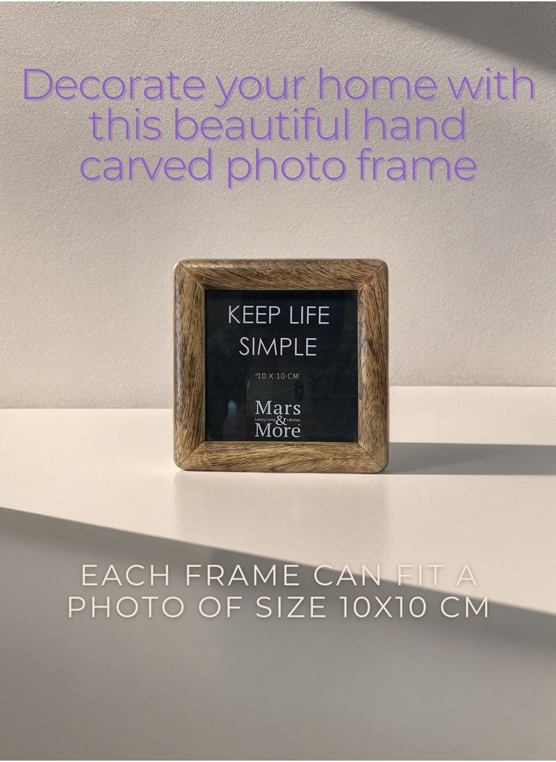 Mars & More Handcrafted Wooden Photo Frame 12x12 cm by Artesania  - Image 5