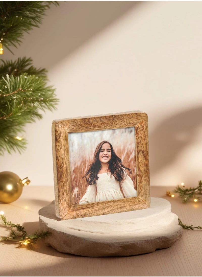 Mars & More Handcrafted Wooden Photo Frame 12x12 cm by Artesania  - Image 2