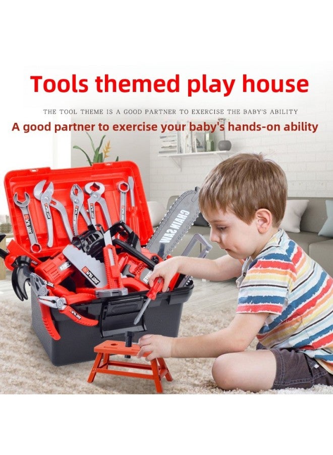 Children's Toolbox Suit Boy Simulation Repair Tool Electric Drill Screwdriver Repair Play House Toy-Color:41 Sets Of Tools (including Electric Hand Drill) - Image 3