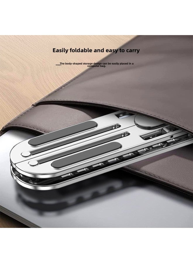 Laptop Stand Desktop Plus Elevated Foldable Portable Support Aluminum Alloy Flat Portable Office Special-Color:Classic Black  Comes With Storage Bag  - Image 5