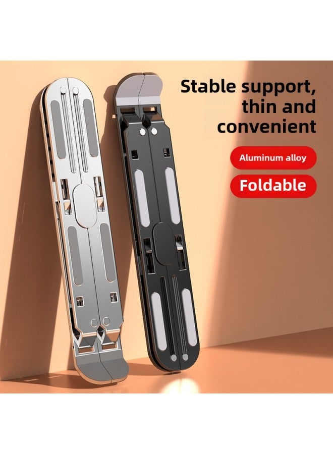 Laptop Stand Desktop Plus Elevated Foldable Portable Support Aluminum Alloy Flat Portable Office Special-Color:Classic Black  Comes With Storage Bag  - Image 2