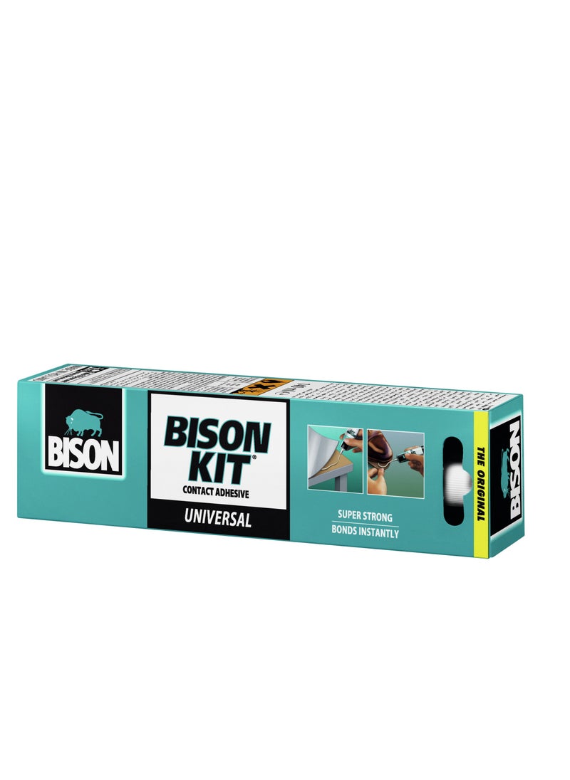 Bison Bison Kit Contact Adhesive 140 ml, the famous, super strong, universal & heavy duty liquid glue,  Bonds easy, Instantly and Permanently flexible, , Made in Holland, heat resistant  - Image 1