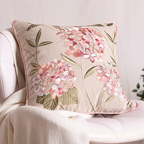 Haus & Kinder Embroidered Cushion Cover 16x16 Inch Set of 1 Premium Cotton Decorative Throw Pillow Cover for Sofa Couch Bed Soft Breathable Square Cushion Case Living Room Home Decor 40x40 cm Cushions - Image 3