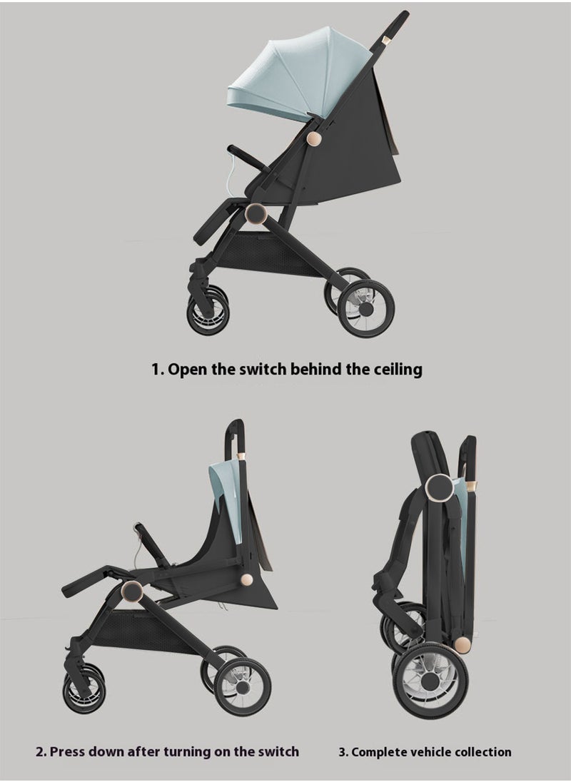 MaBaby - Baby Stroller, Can Sit And Lie,Three Point Safety Belt Lightweight Stroller For Travel, With Handle And Pocket - Image 1