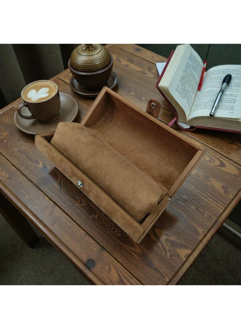 Al Seraj Luxury Brown Suede Bangle Box Organizer | Premium Portable Bracelet & Bangle Storage Case | Soft Velvet Jewelry Folder Box | Elegant Gift & Display Solution - Image 5