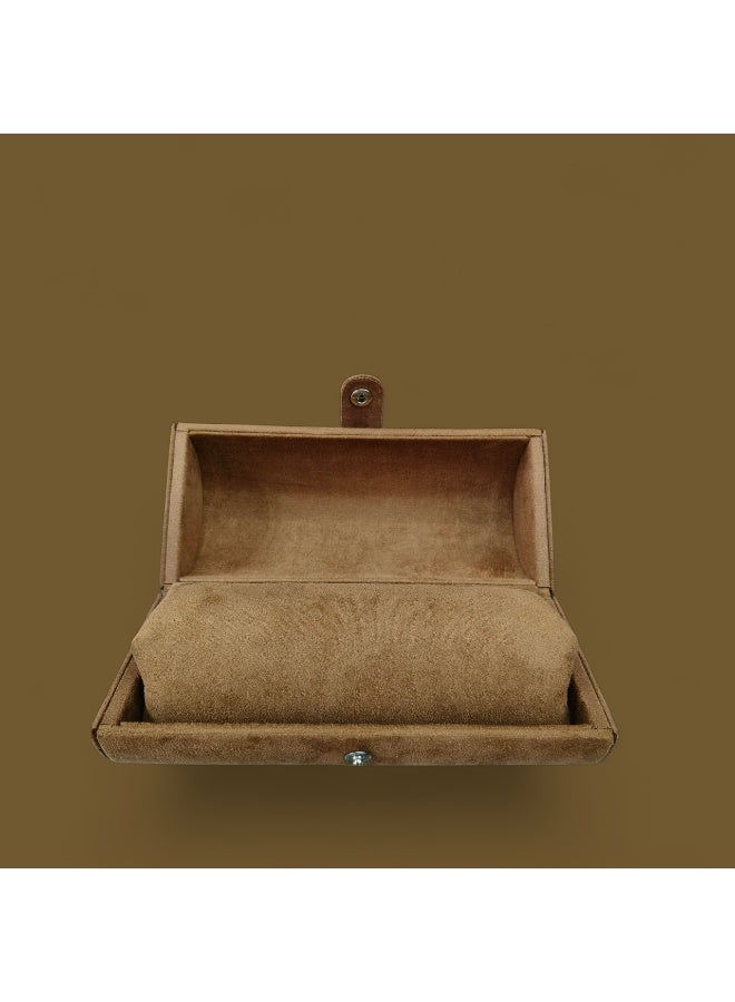 Al Seraj Luxury Brown Suede Bangle Box Organizer | Premium Portable Bracelet & Bangle Storage Case | Soft Velvet Jewelry Folder Box | Elegant Gift & Display Solution - Image 4