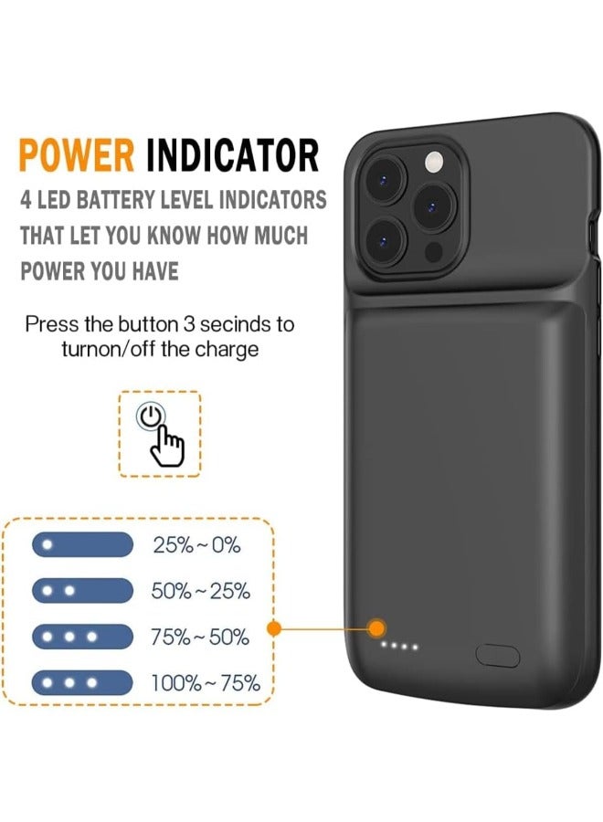 جراب بطارية لهاتف iPhone 13 Pro max/12 Pro max، جراب بطارية Ideal force 4500mAh يدعم مزامنة البيانات وسماعة رأس سلكية وحزمة شاحن بطارية خارجية محمولة لهاتف iPhone - Image 5
