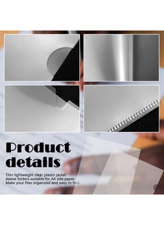 Fyess 50Pcs Clear Plastic Document Folders, Us Letter/ A4 Size 14C (1.4Mm) Thick Clear Transparent Document Folders Copy Safe Project Pockets Lightweight Plastic Paper Jacket Sleeve Folders  - Image 3