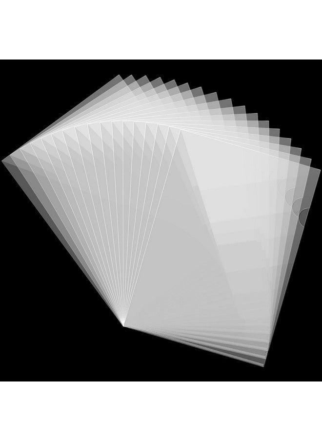 Fyess - 50Pcs Clear Plastic Document Folders, Us Letter/ A4 Size 14C (1.4Mm) Thick Clear Transparent Document Folders Copy Safe Project Pockets Lightweight Plastic Paper Jacket Sleeve Folders - Image 1