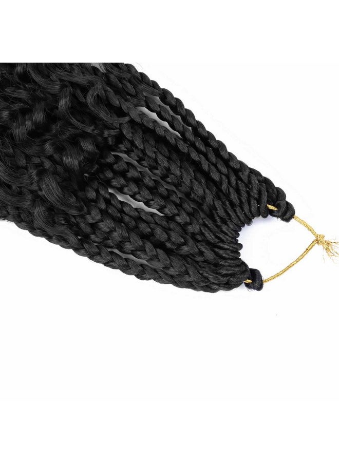 Mytarku 8 Packs Goddess Bohemian Box Braids Crochet Hair with Curly Ends 12 Inch Boho Braids Crochet Box Braids Synthetic Braiding Hair Extensions for Black Women (1B, 12 inch 8 pack)  - Image 5