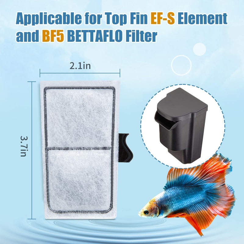 Zuqqony 8 Pack Filter Cartridges for Top Fin Filter, Replacement Filter Cartridges for TOP FIN EF-S Element and BF5 BETTAFLO - Image 2