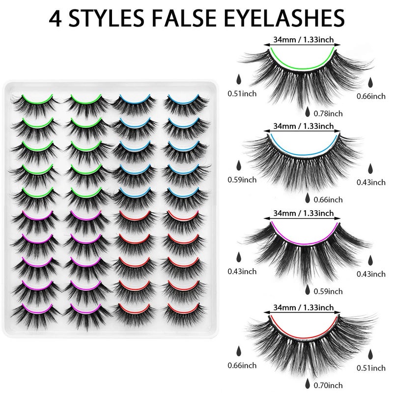 DYSILK Mink Lashes False Eyelashes - Wispy Lashes Natural Look 20 Pairs Lashes Pack 4 Styles Mixed Faux Mink Eyelashes 6D Fake Eyelashes Fluffy Cat Eye Lashes Pack| 11mm-20mm - Image 5