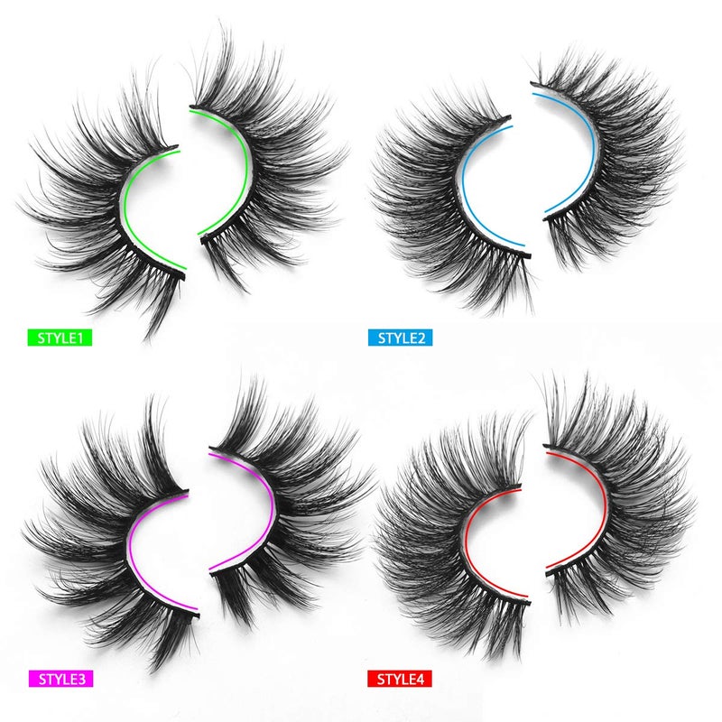 DYSILK Mink Lashes False Eyelashes - Wispy Lashes Natural Look 20 Pairs Lashes Pack 4 Styles Mixed Faux Mink Eyelashes 6D Fake Eyelashes Fluffy Cat Eye Lashes Pack| 11mm-20mm - Image 4