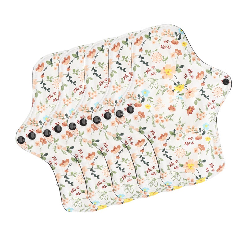 5pcs Washable Breathable Menstrual Pad Flower Pattern Super Absorbent Reusable Cotton Sanitary Pad Panty Liners M - Image 2