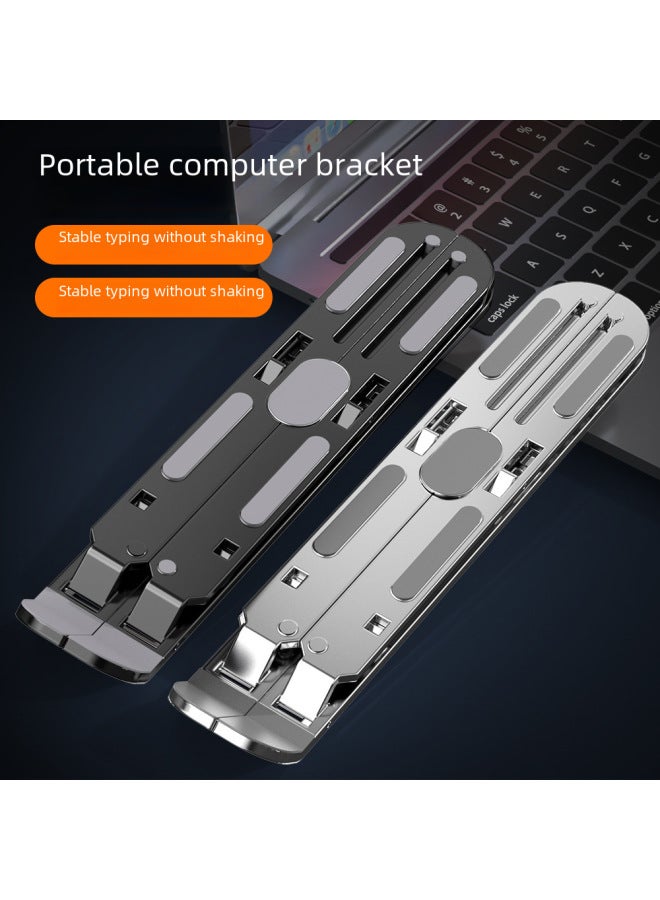 Stable Notebook Bracket Convenient Lifting Height Aluminum Alloy Computer Bracket Folding Metal Computer Bracket-Color:Silver  Including Storage Bag - Image 5