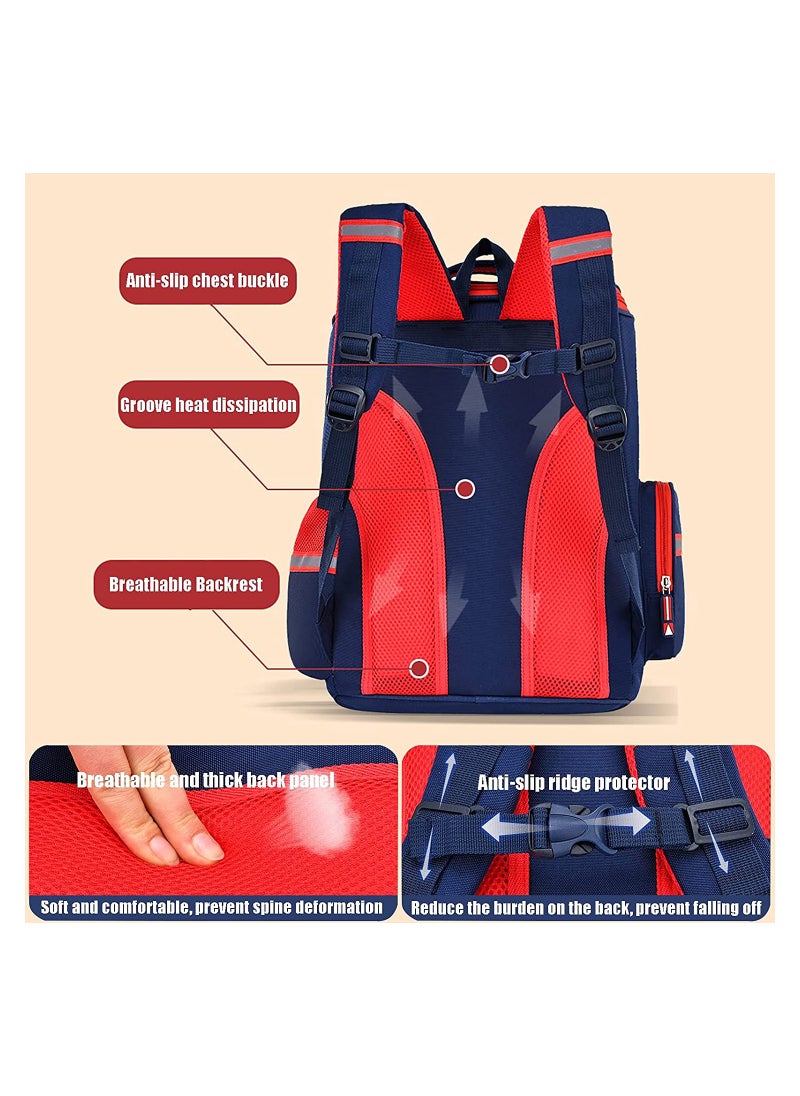 Eazy Kids - Back to School - 16" Ergonomic School Backpack - Blue - Image 1