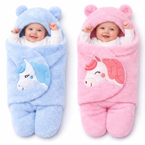 BRANDONN Baby Blanket Newborn Gift Pack of Swaddle Wrapper, 0-9 Months, Length 68 cm x Width 68 cm - Image 1