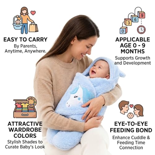 BRANDONN Baby Blanket Newborn Gift Pack of Swaddle Wrapper, 0-9 Months, Length 68 cm x Width 68 cm - Image 3