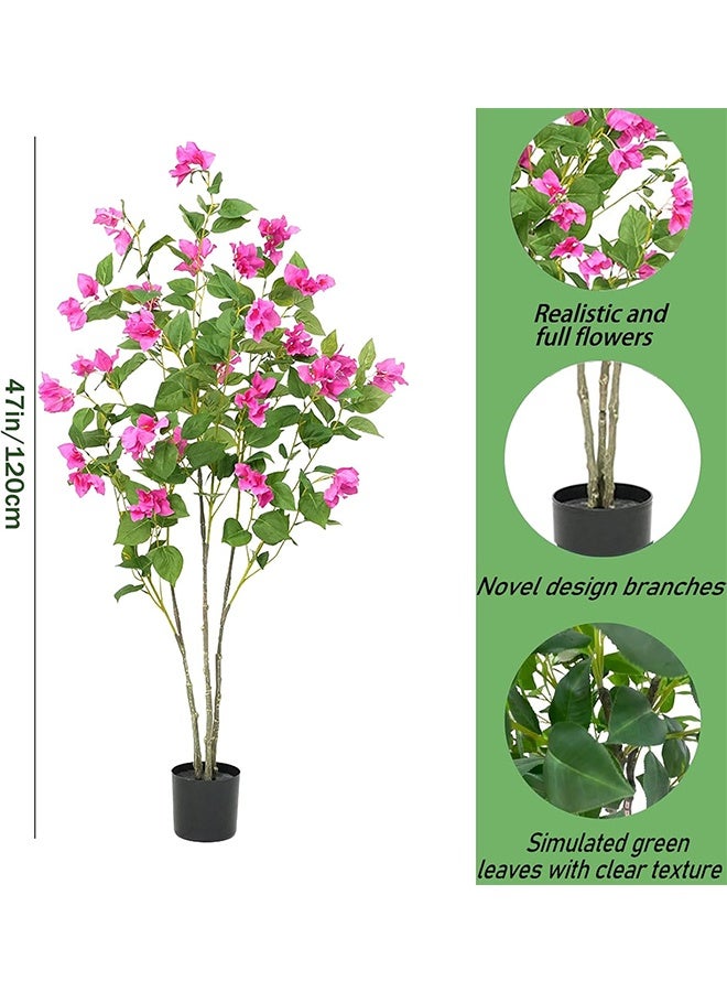 JOGAMS Simulated Blossom Bougainvillea Artificial Flower Tree Fake Plant Realistic Branches and Nursery Blooming Potted Flower Tree for Home Office Garden Wedding Indoor Outdoor Decor - Image 2