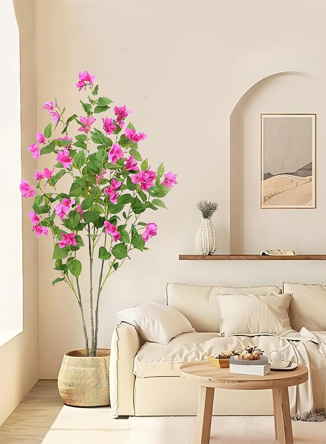 JOGAMS Simulated Blossom Bougainvillea Artificial Flower Tree Fake Plant Realistic Branches and Nursery Blooming Potted Flower Tree for Home Office Garden Wedding Indoor Outdoor Decor - Image 1
