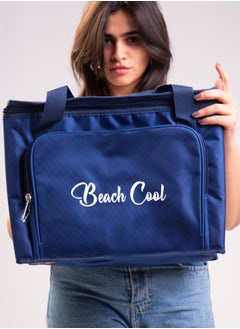 Beach Cool Hot and Cold Lunch Bag - Padded and High Quality Material - Adjustable Strap - 35 Liter - Navy  - Image 4