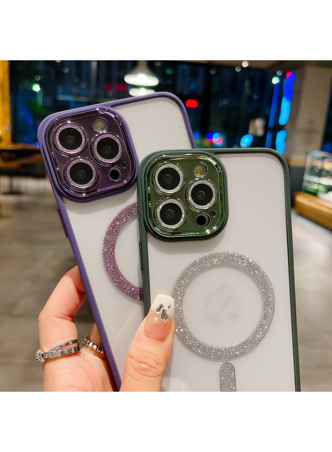 S-TOP Case For iPhone 14 Plus MagSafe Gradient Color Glitter TPU + Acrylic Phone Case with Lens Film - Image 2