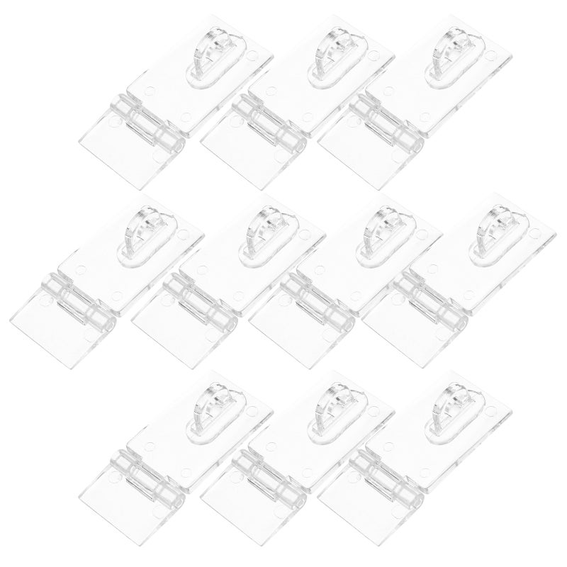 10 Sets Transparent Hinge Latch Lock for Cabinet Drawer Box - Clear Lock Hasps Buckle Easy Installation for Organizer Storage - Image 3