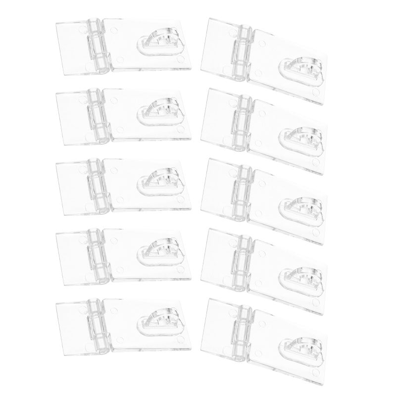 10 Sets Transparent Hinge Latch Lock for Cabinet Drawer Box - Clear Lock Hasps Buckle Easy Installation for Organizer Storage - Image 5