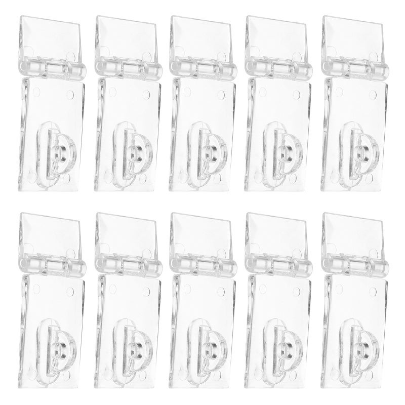 10 Sets Transparent Hinge Latch Lock for Cabinet Drawer Box - Clear Lock Hasps Buckle Easy Installation for Organizer Storage - Image 4