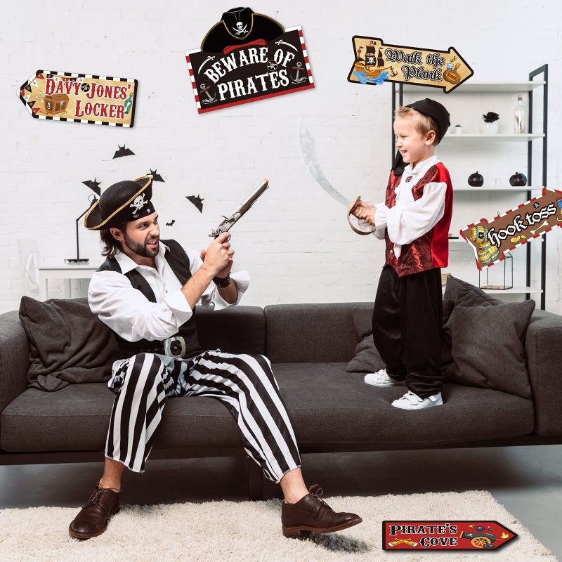 Chinco 20 Pieces Pirate Party Sign Pirate Theme Birthday Party Decoration - Image 5