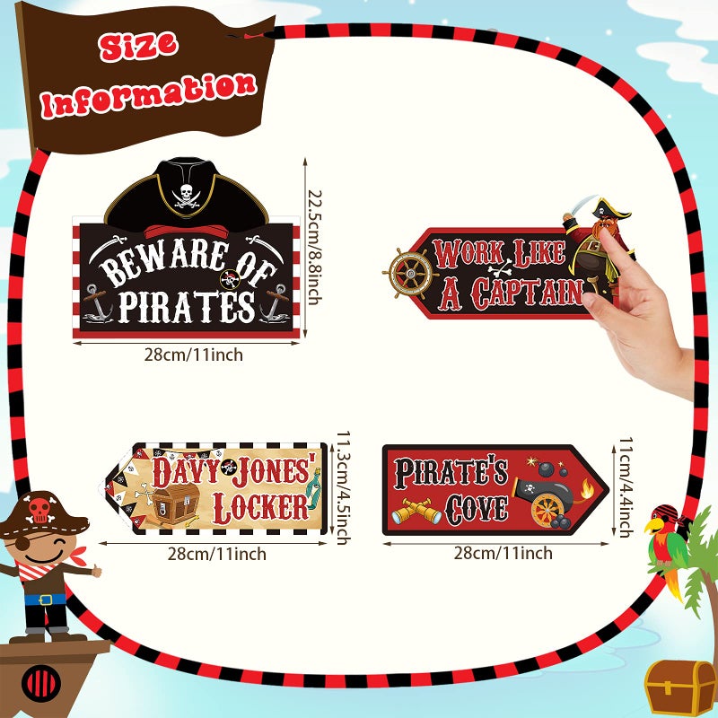 Chinco 20 Pieces Pirate Party Sign Pirate Theme Birthday Party Decoration - Image 2