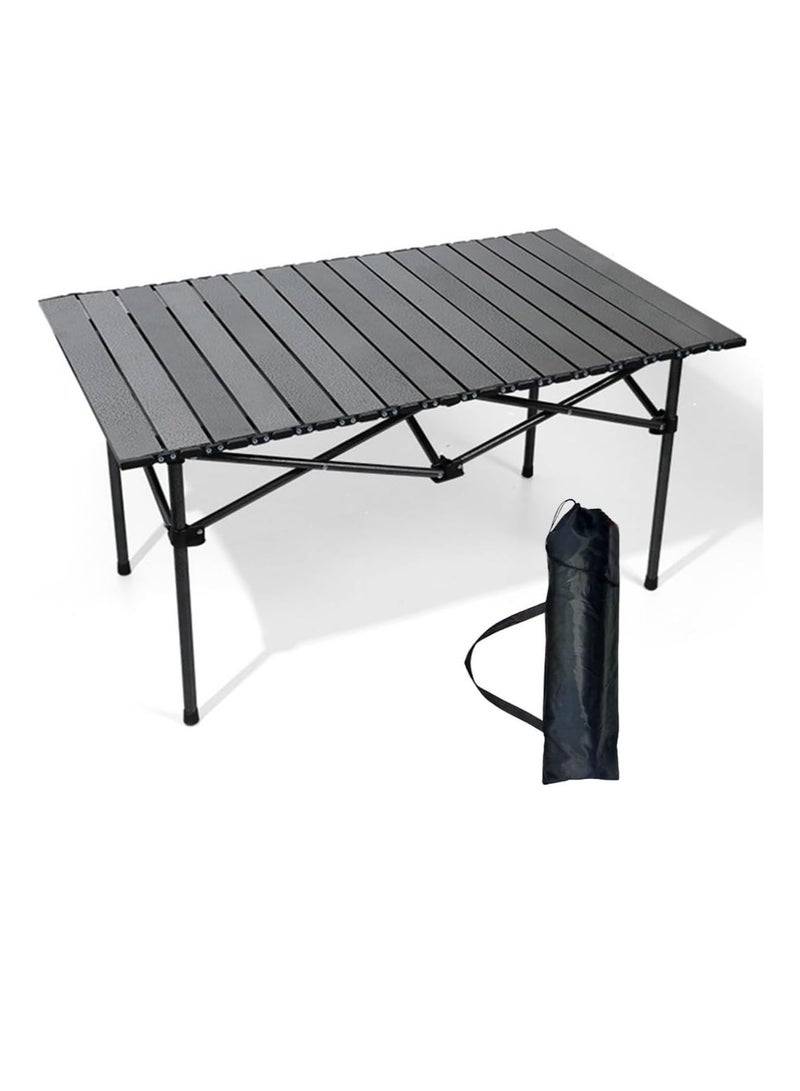 ECVV ECVV® Outdoor Camping Folding Table - Dimensions 95(L)×55(W)×50(H) cm - Lightweight with Aluminum Table Top & Carry Bag - Perfect for Picnics, Cooking, Beach, Hiking, Fishing  - Image 1