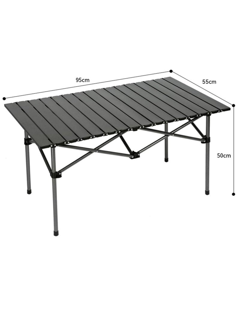 ECVV ECVV® Outdoor Camping Folding Table - Dimensions 95(L)×55(W)×50(H) cm - Lightweight with Aluminum Table Top & Carry Bag - Perfect for Picnics, Cooking, Beach, Hiking, Fishing  - Image 3