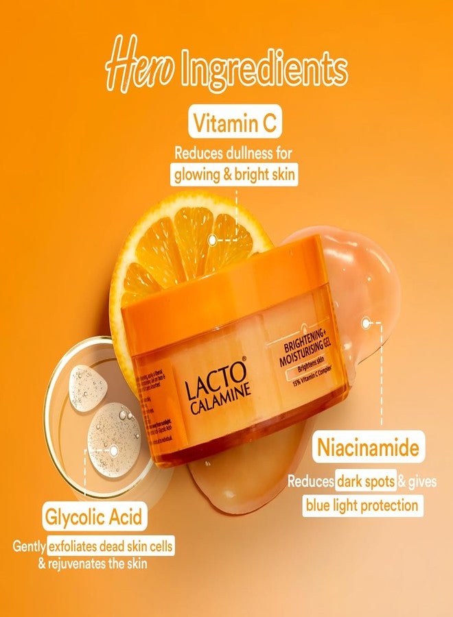 Lacto Calamine 15% Vitamin C Brightening Face Moisturizer, Niacinamide & Glycolic Acid, Lightweight Non Sticky Daily Moisturizer for Glowing Skin, 50g - Image 4