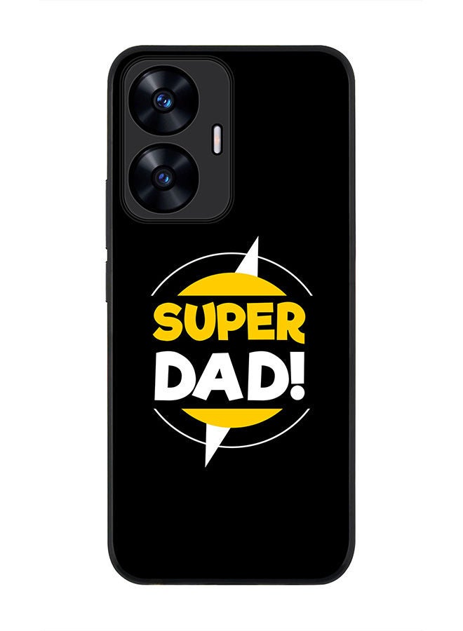 Stylizedd Rugged Black edge case for Realme C55 4G Slim fit Soft Case Flexible Rubber Edges Anti Drop TPU Gel Thin Cover -  Super Dad - Image 1