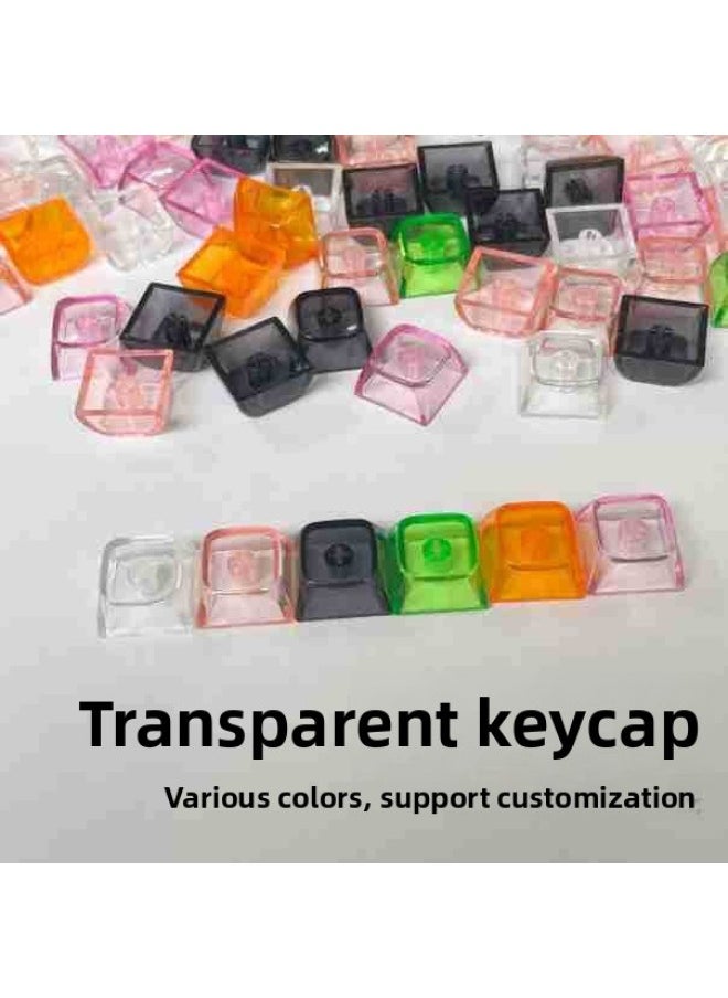 Generic - Transparent Pc Keycap Xda Height Multi-color Keycap Key Pendant Mechanical Keyboard Cross Hole Universal-Color:Emerald Green - Image 1