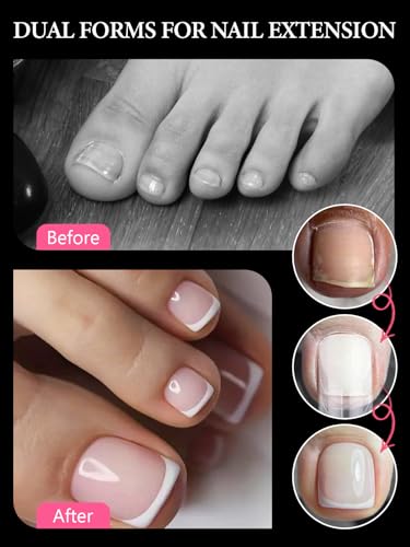 TOROKOM Poly Gel Nail Forms for Toes, Long Square Dual Forms, Toe Pedi Nail Extension Reusable Toe Nail Tips Mold, 120Pcs, 12 Sizes - Image 3