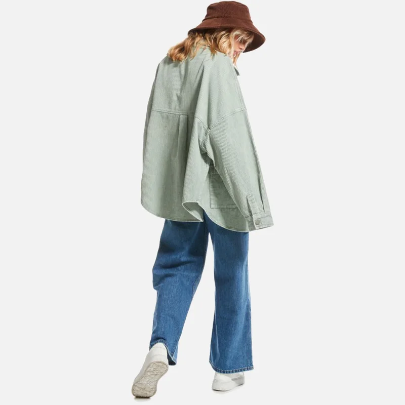 Roxy Kick Back Washed Corduroy Long Sleeve Shirt - Women