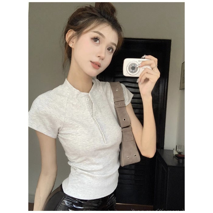 8505 # Gentle Design, Short-Sleeved T-Shirt For Women In Summer Gray - Image 1