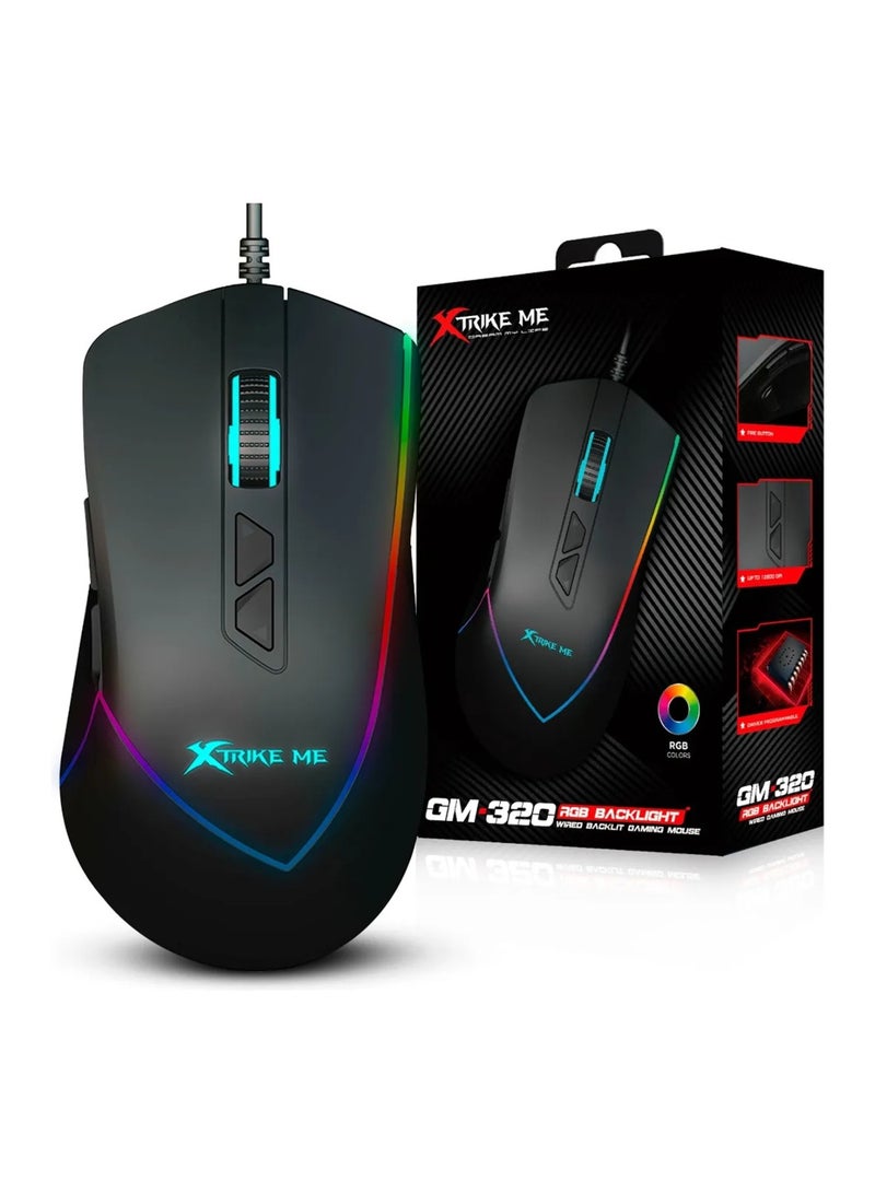 XTRIKE ME ماوس ألعاب سلكي GM-320 مع إضاءة خلفية RGB - Image 1